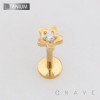 3D CENTER CZ STAR FLOWER TOP THREADLESS PUSH IN ASTM F136 IMPLANT GRADE TITANIUM LABRET SET